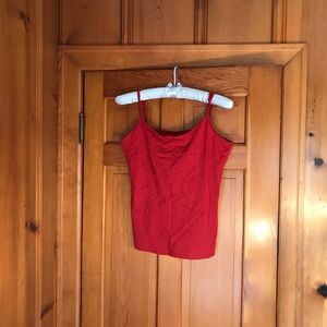 New York & Company Red Fitted Crop Camisole